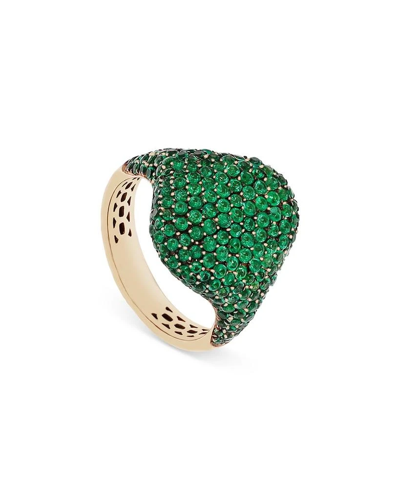 商品Crivelli|18K Yellow Gold Serpent Emerald Pavé Dome Statement Ring - Exclusive, Italy Campaign,价格¥38570,第1张图片