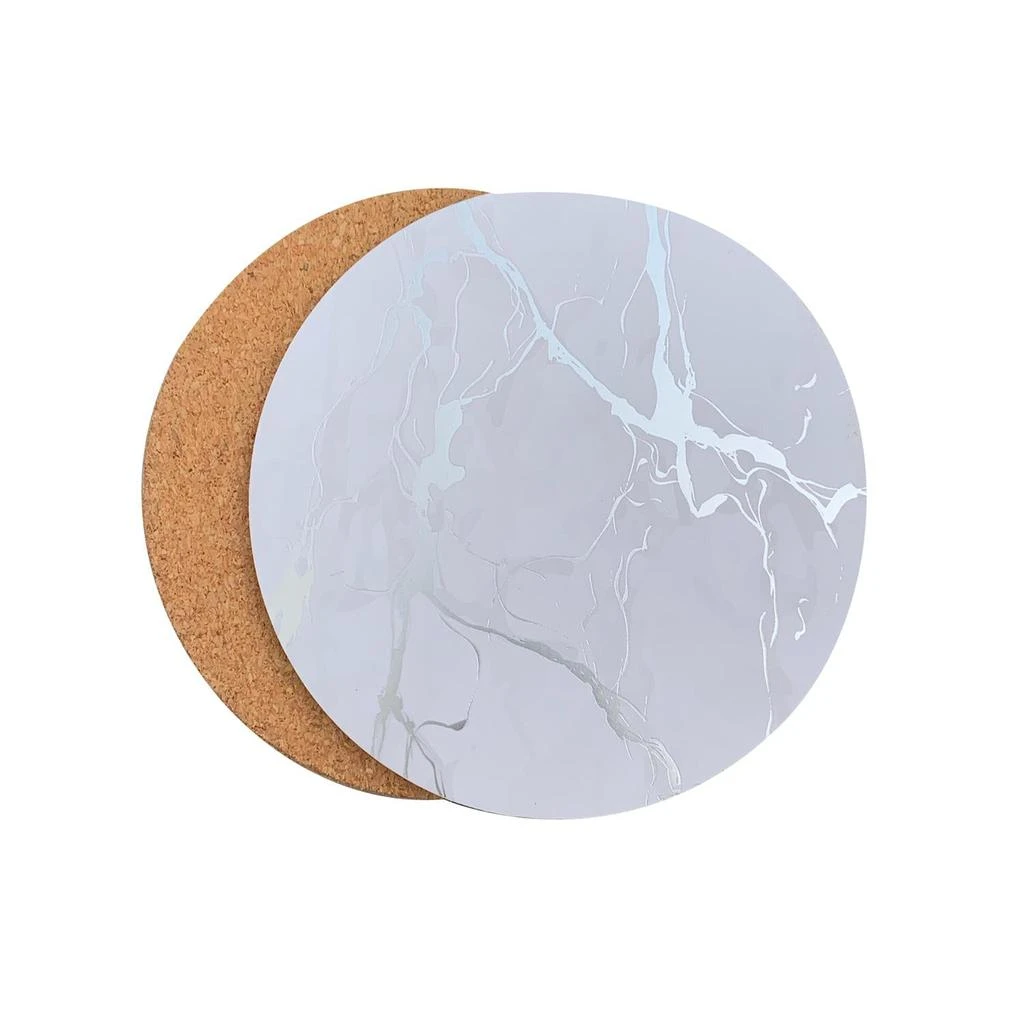 商品Dainty Home|Marble Cork Foil Printed Coaster Set Of 4,价格¥189,第2张图片详细描述