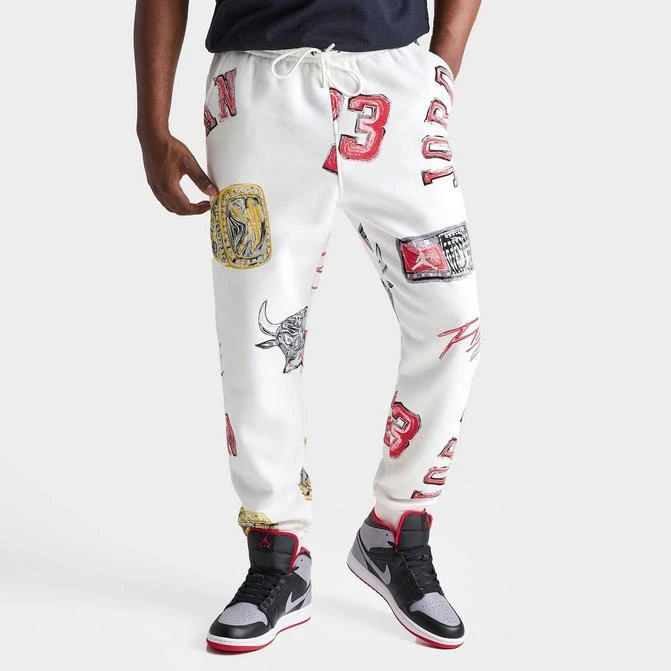 商品Jordan|Men's Jordan Essentials Allover Graphic Brooklyn Fleece Sweatpants,价格¥622,第1张图片