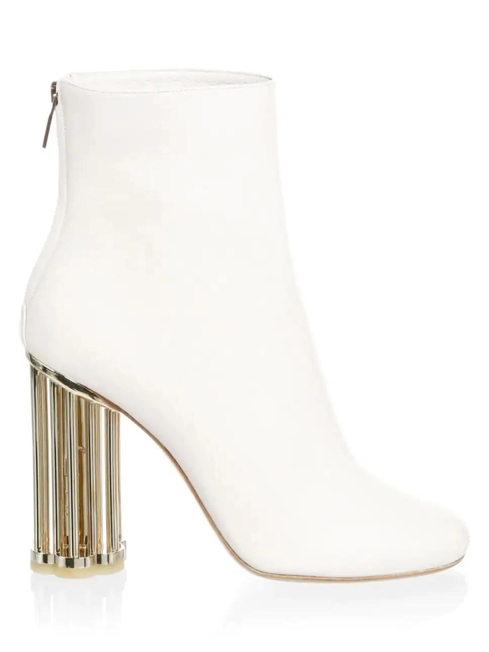 商品Salvatore Ferragamo|Coriano Leather Birdcage Heel Booties,价格¥2882,第1张图片