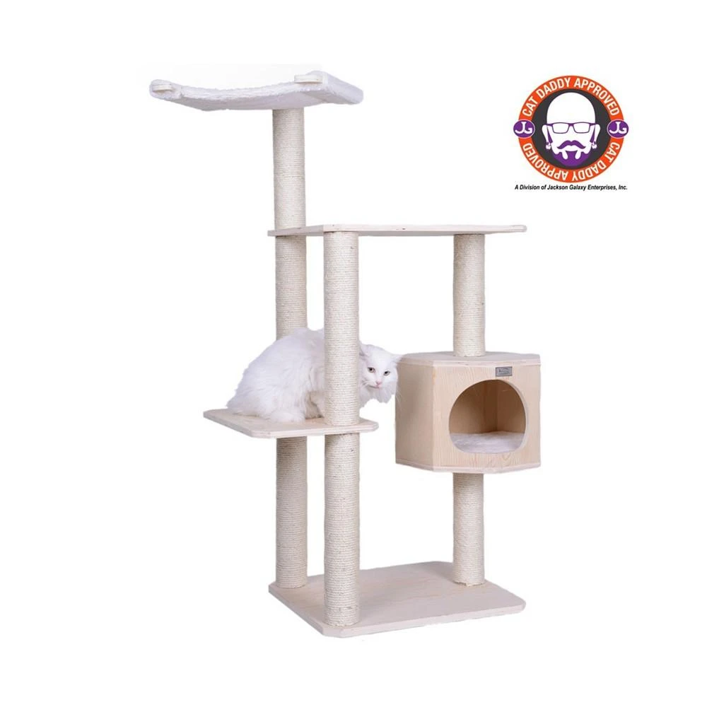 商品Macy's|54" Real Wood Premium Scots Pine, 3-Level Cat Tree With Perch & Condo,价格¥2140,第3张图片详细描述