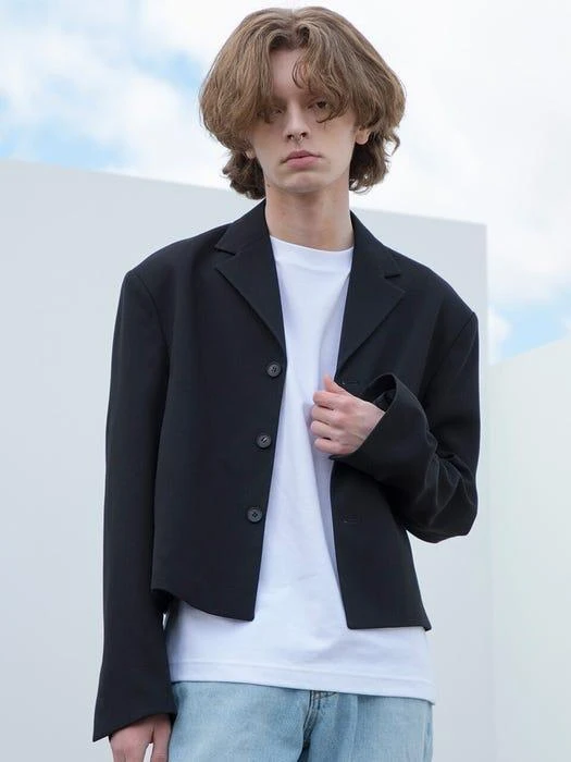 商品SIGNATURE|Crop Blazer Jacket Black,价格¥469,第1张图片