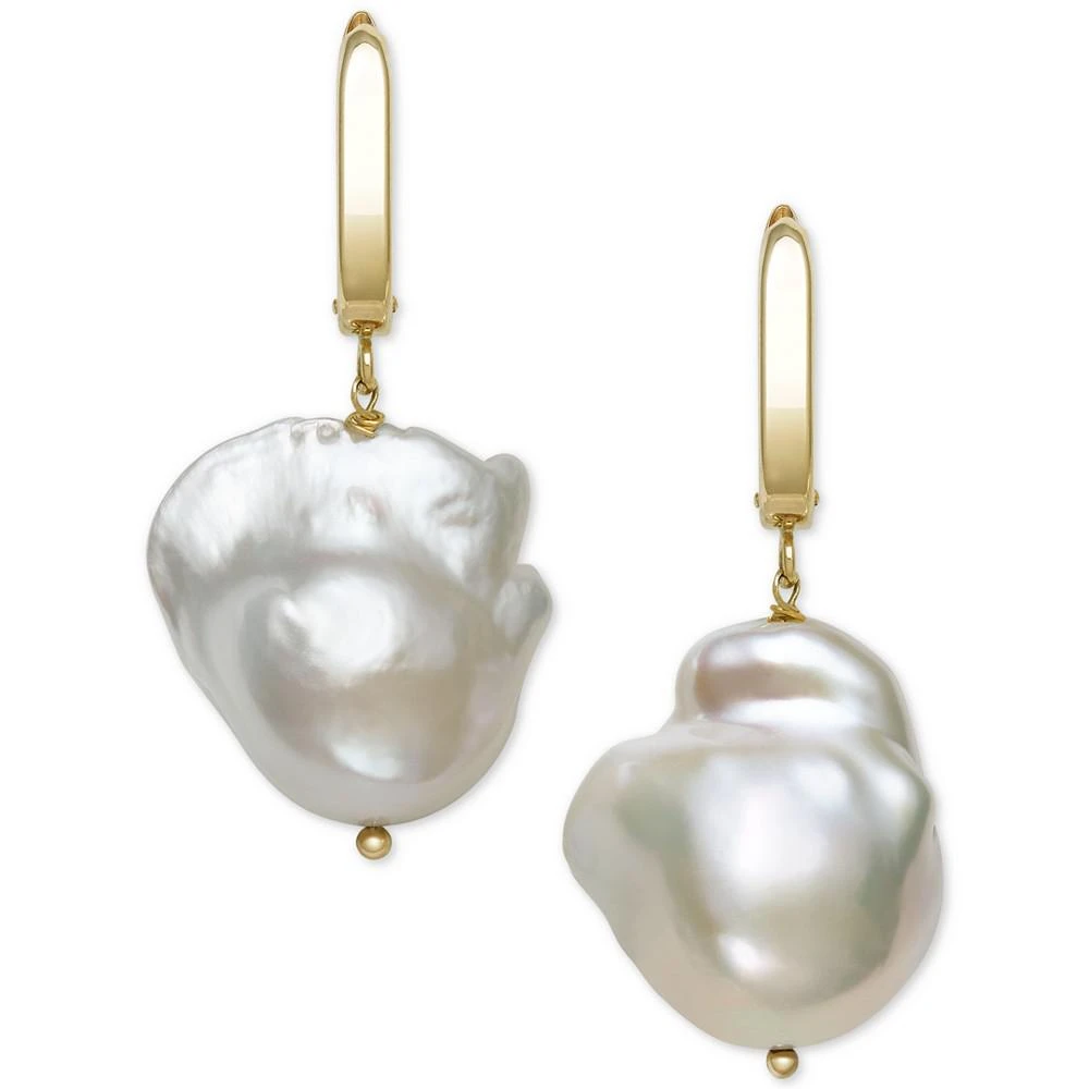 商品Belle de Mer|Cultured Baroque Pearl (14-15mm) Drop Earrings in 14k Gold, Created for Macy's,价格¥5577,第1张图片