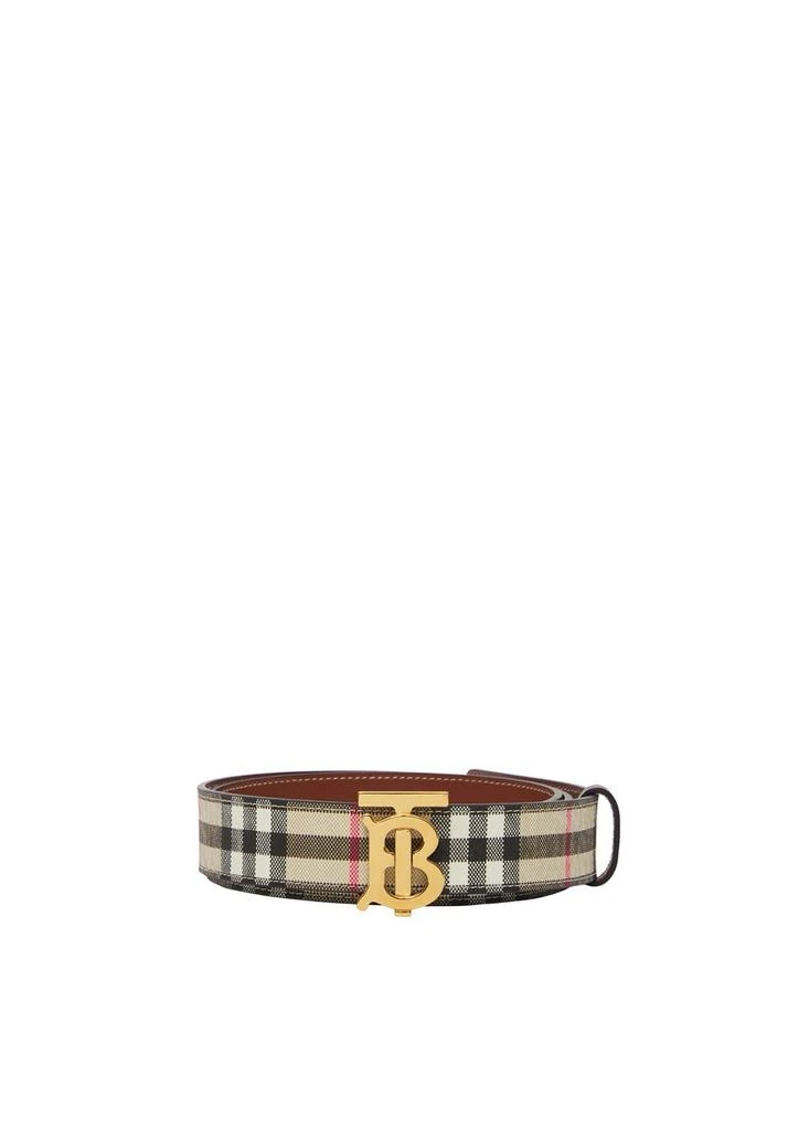 商品Burberry|Check and leather reversible TB belt,价格¥3879,第4张图片详细描述