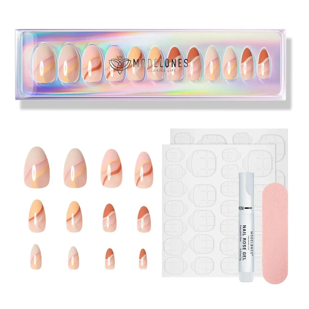 A Boo - 24 Fake Nails 12 Sizes Short Almond Press on Nails Kit 商品