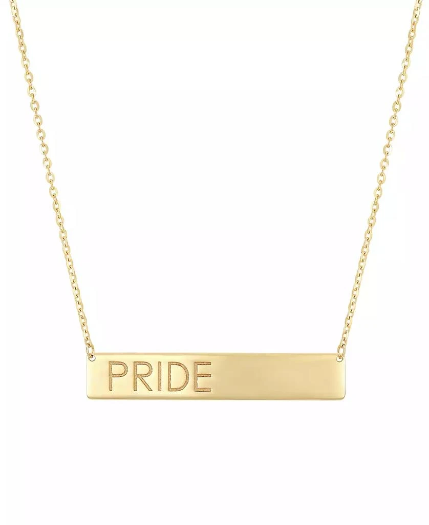 商品Macy's|Pride Block Letter Bar Pendant Necklace in 10k Gold, 18" + 2" extender,价格¥1299,第1张图片