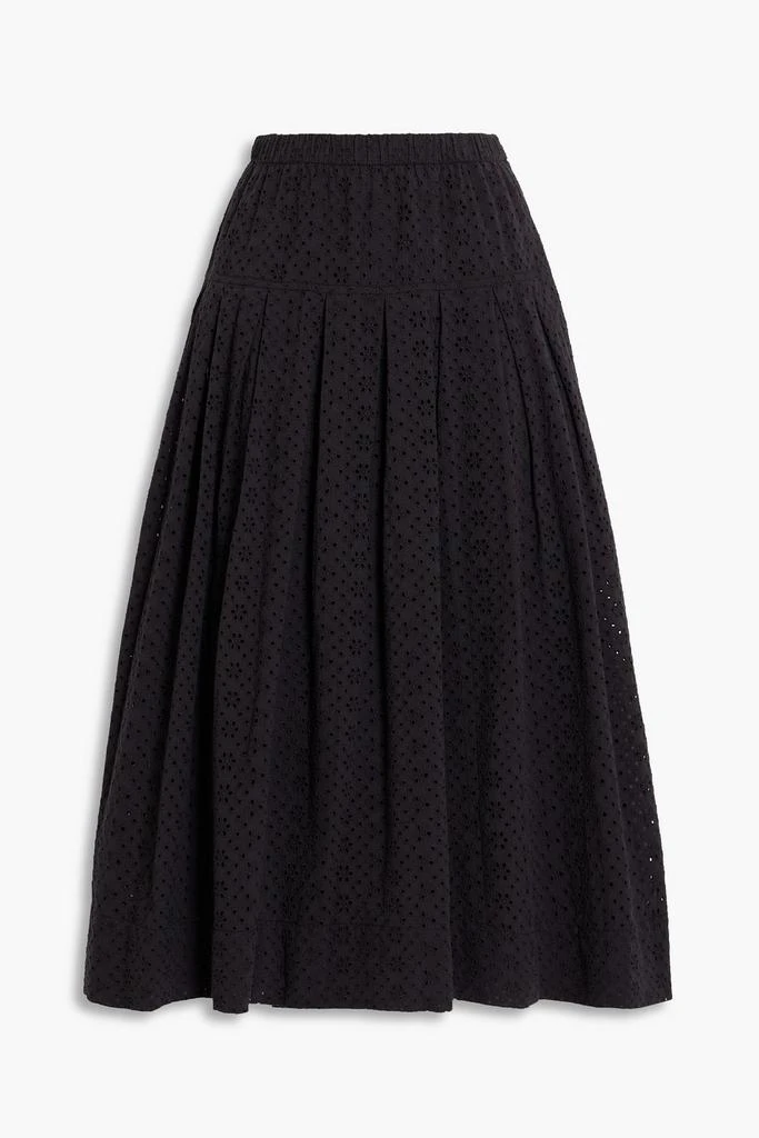 商品Alex Mill|June pleated broderie anglaise cotton midi skirt,价格¥648,第1张图片