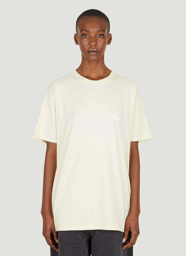 商品STUSSY|Basic Logo Print T-Shirt in Cream,价格¥349,第1张图片