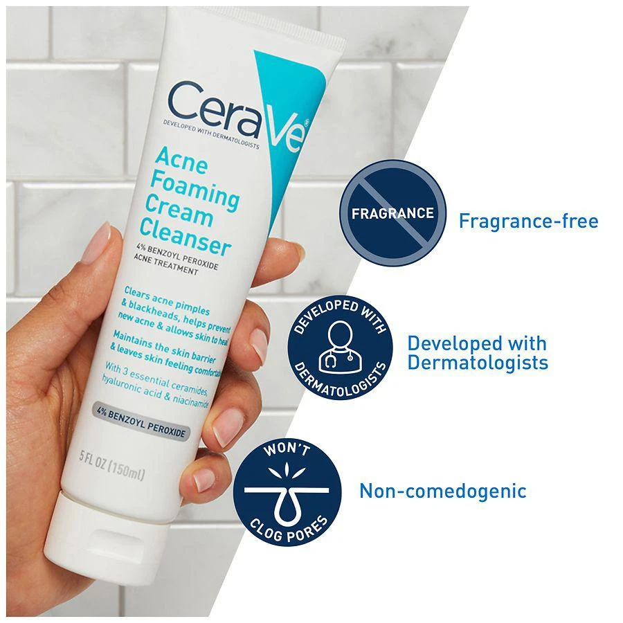 CeraVe Acne Foaming Cream Face Cleanser for Sensitive Skin 7