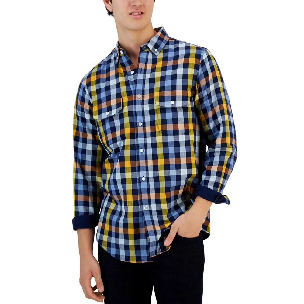 商品Club Room|Men's Simone Check Double Faced Woven Long-Sleeve Shirt, Created for Macy's,价格¥159,第1张图片