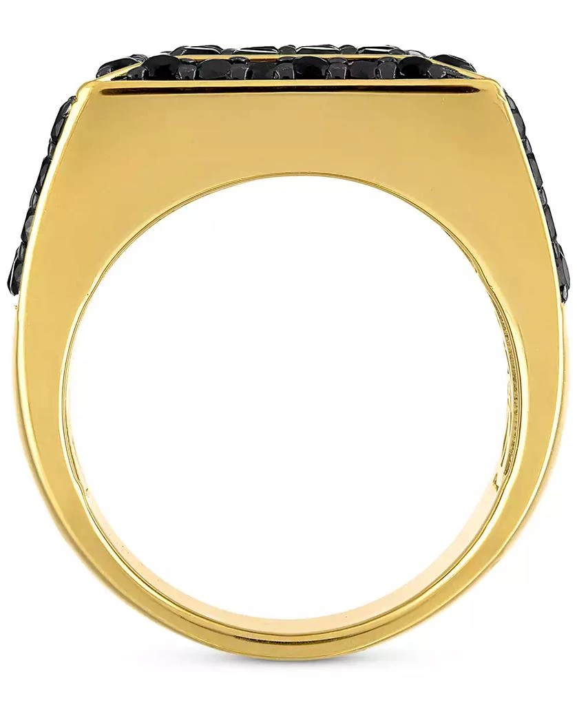 商品Esquire Men's Jewelry|Black Spinel Square Cluster Ring (4 ct. t.w.) in 18k Gold-Plated Sterling Silver, Created for Macy's,价格¥1380,第4张图片详细描述