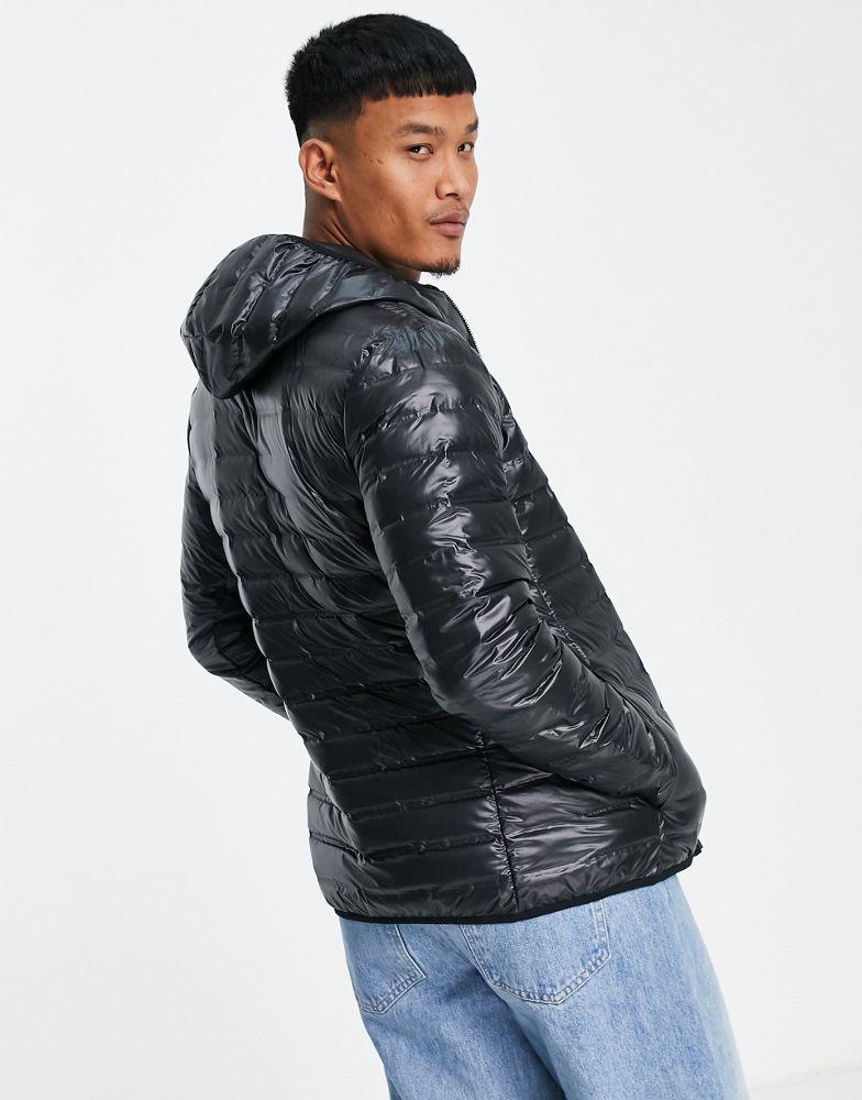 adidas Outdoors hooded down quilted jacket in black商品第2张图片规格展示