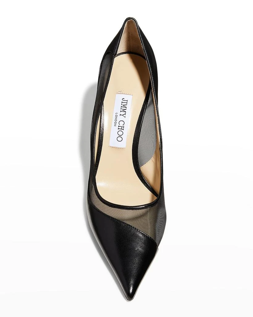 商品Jimmy Choo|Love Leather Mesh Pumps,价格¥3124,第5张图片详细描述