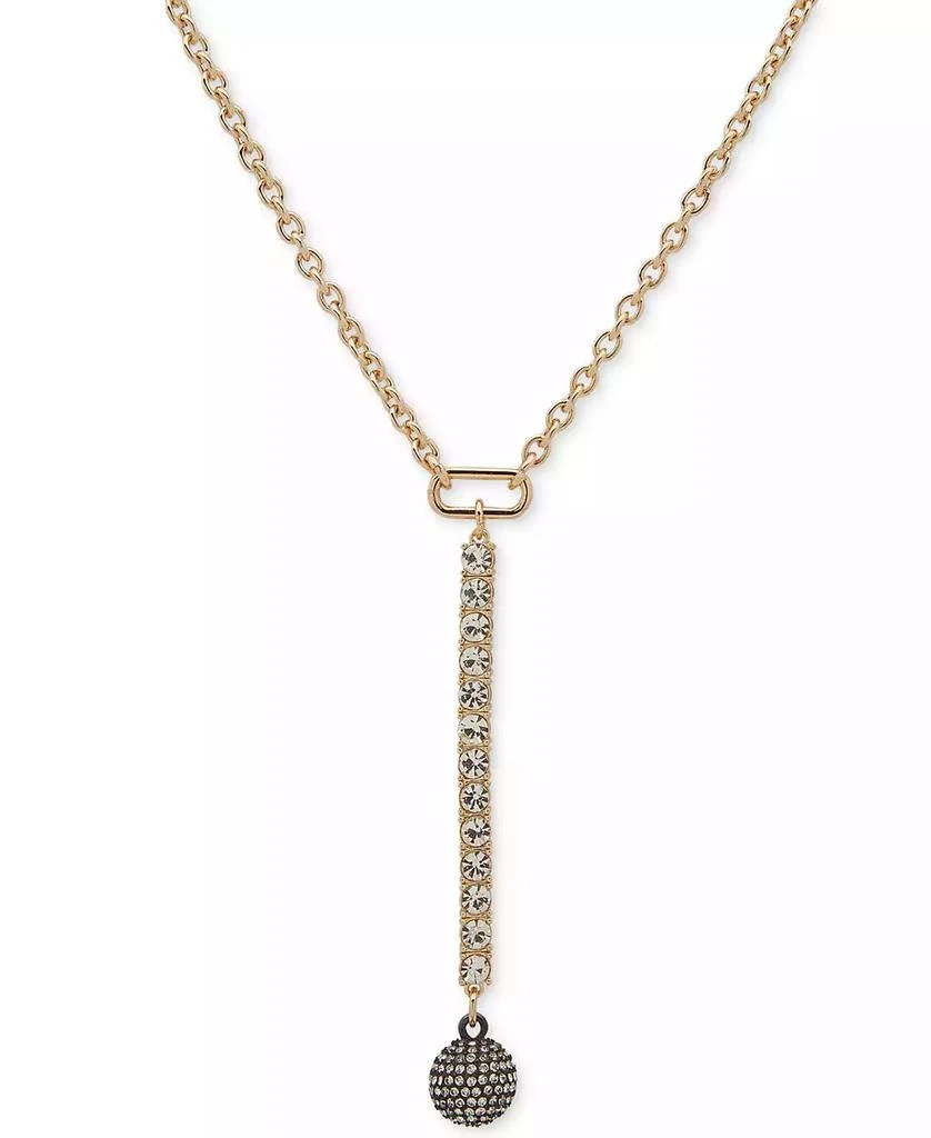 商品Karl Lagerfeld Paris|Two-Tone Crystal Pavé Disco Ball Lariat Necklace, 16" + 3" extender,价格¥252,第1张图片