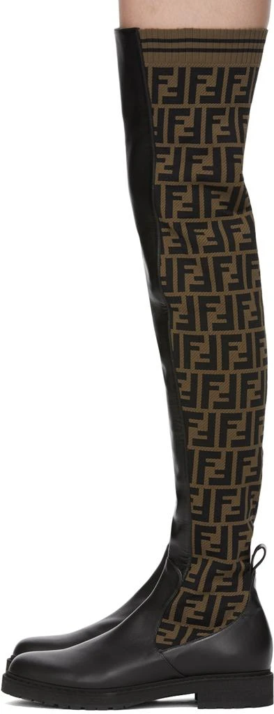 商品Fendi|Brown & Black 'Forever Fendi' Tall Boots,价格¥10228,第3张图片详细描述