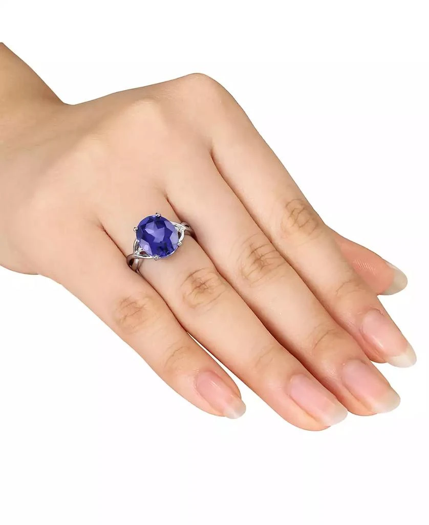 商品Macy's|Lab-Grown Sapphire (7-1/2 ct. t.w.) & Diamond Accent Statement Ring in Sterling Silver,价格¥467,第2张图片详细描述