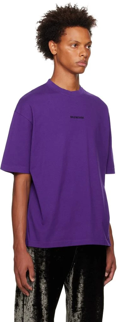 商品Balenciaga|Purple Embroidered T-Shirt,价格¥5227,第2张图片详细描述