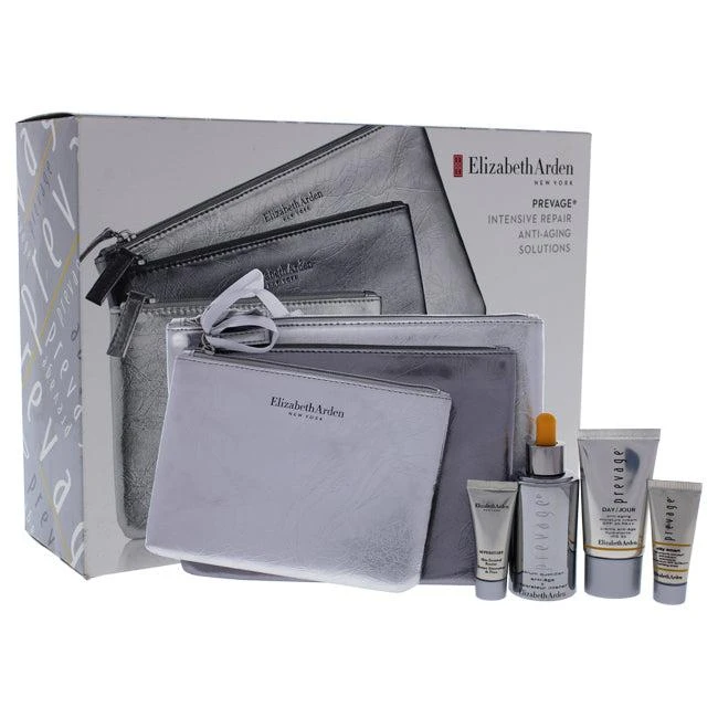 商品Elizabeth Arden|Prevage Intensive Repair Anti-Aging Solution Set by Elizabeth Arden for Unisex - 3 Pc 1oz Daily Serum, 15ml Moisture Cream SPF 30 , 5ml City Smart SPF 50, 5ml Superstart Skin Renewal Booster, 3 Bags,价格¥729,第1张图片