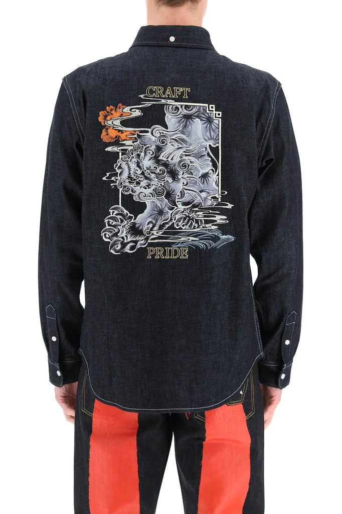 商品Evisu|Evisu denim shirt with komainu frame foil,价格¥1341,第3张图片详细描述