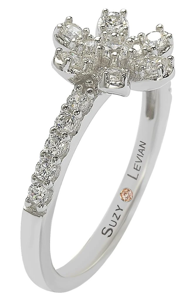 商品Suzy Levian|Sterling Silver CZ Dainty Flower Ring,价格¥432,第4张图片详细描述