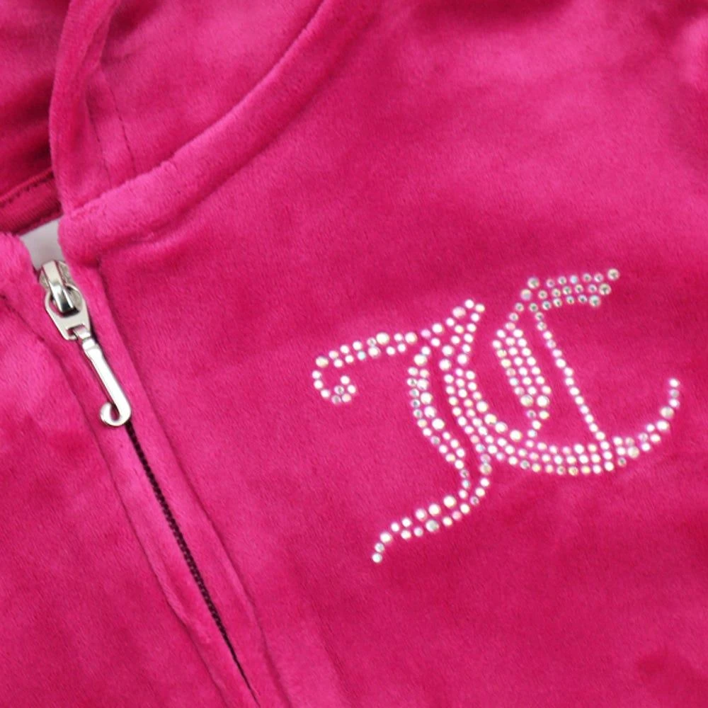 商品Juicy Couture|Pink Velour Hooded Zip Up,价格¥435,第2张图片详细描述