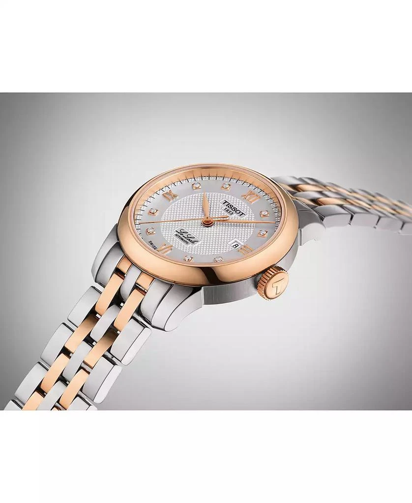 商品Tissot|Women's Swiss Le Locle Automatic Lady Diamond Accent Two-Tone Stainless Steel Bracelet Watch 29mm,价格¥6247,第3张图片详细描述