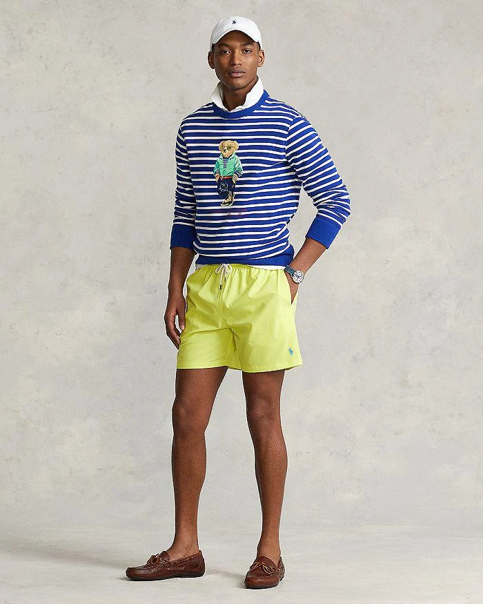 商品Ralph Lauren|Cotton Blend Fleece Stripe Polo Bear Print Classic Fit Crewneck Sweatshirt,价格¥374,第2张图片详细描述