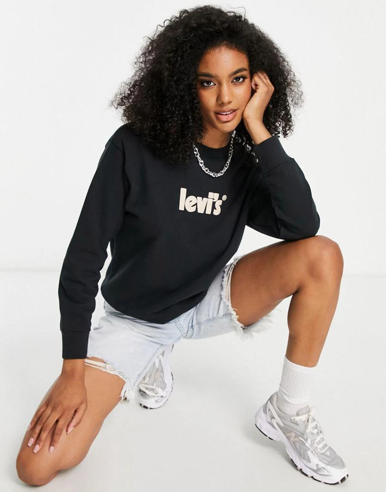 商品Levi's|Levi's poster logo crew neck sweater in black,价格¥320,第1张图片