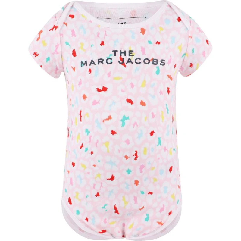 商品Marc Jacobs|Colorful leopard print logo bodysuit and baby cap set in pink,价格¥533,第2张图片详细描述