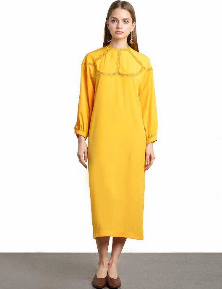 商品Pixie Market|Marigold YellowSatin Maxi Dress,价格¥447,第1张图片
