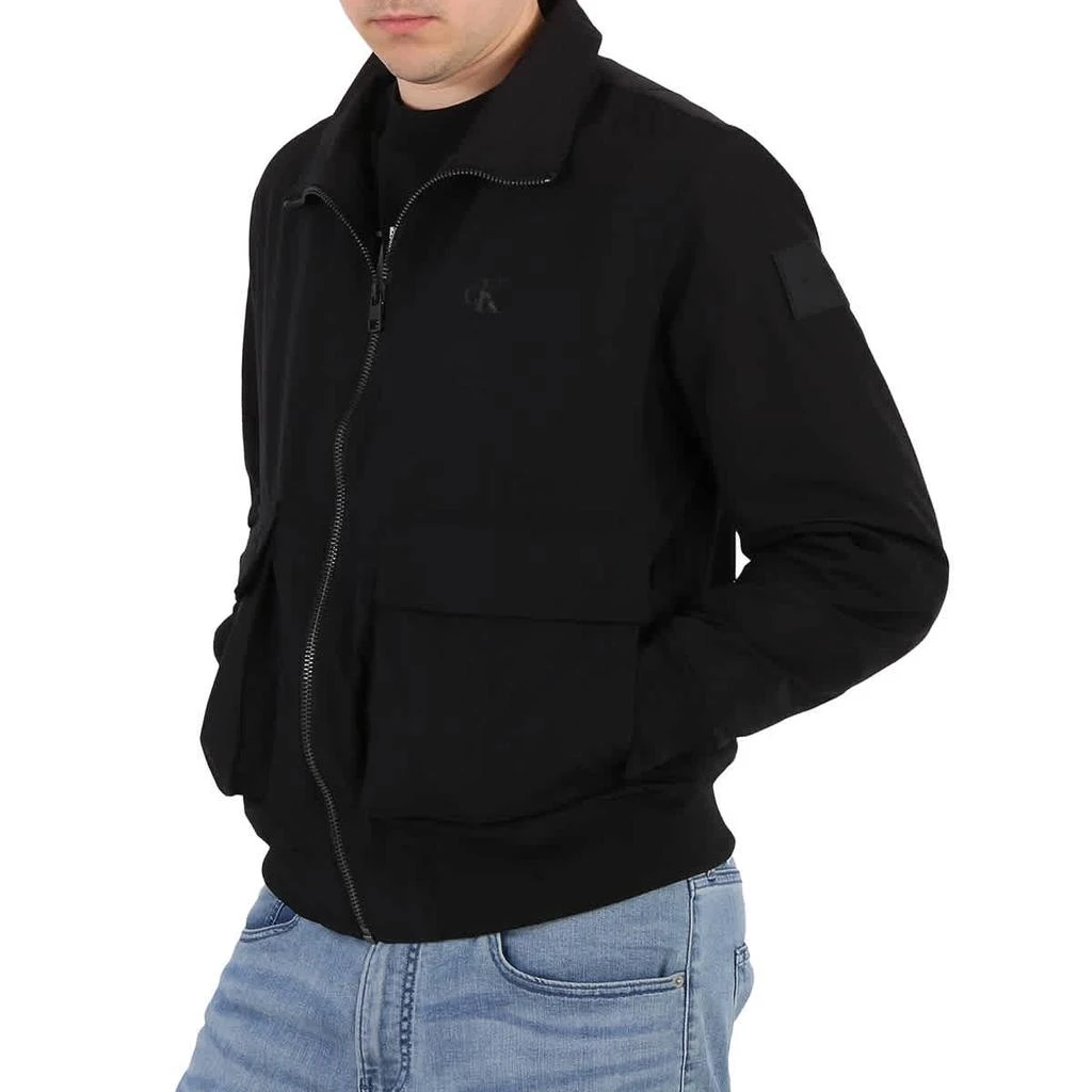 商品Calvin Klein|Calvin Klein Men's Black Stand Collar Cotton Bomber Jacket, Size Small,价格¥1067,第3张图片详细描述