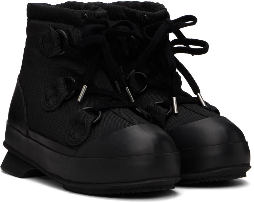 Black Lace-Up Ankle Boots商品第4张图片规格展示