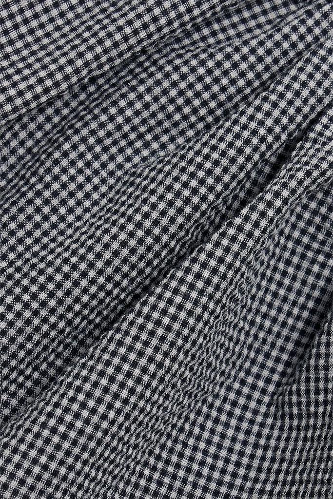 Esme gathered gingham cotton-blend seersucker midi dress商品第5张图片规格展示