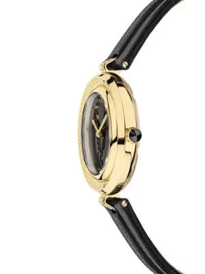 商品Versace|43MM Goldtone Stainless Steel & Leather Strap Watch,价格¥3731,第2张图片详细描述