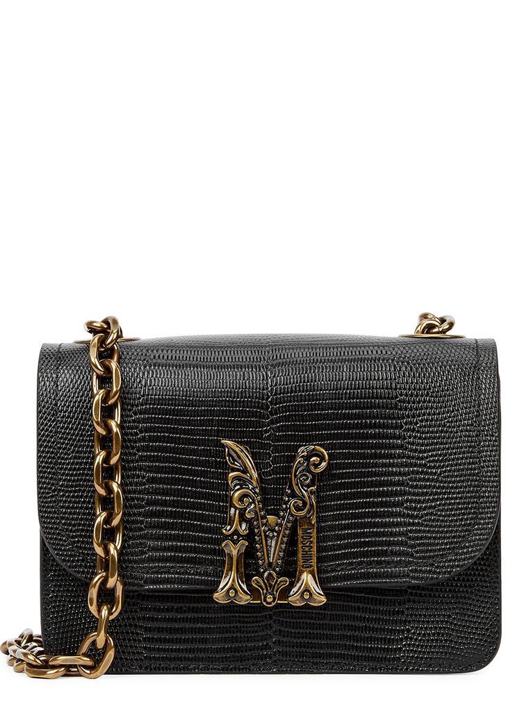 商品Moschino|M lizard-effect leather shoulder bag,价格¥5528,第1张图片