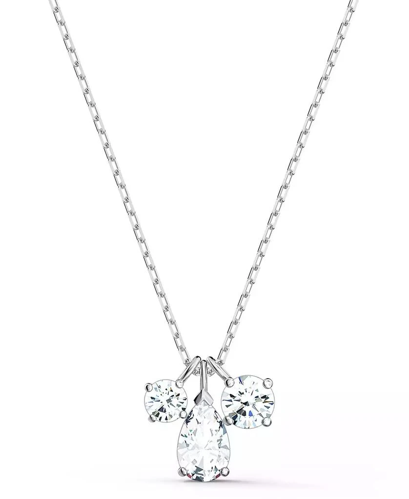 商品Swarovski|Silver-Tone Triple Crystal Pendant Necklace, 15-5/8" + 2" extender,价格¥900,第1张图片