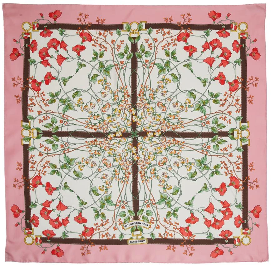 商品Burberry|Pink Silk Floral Scarf,价格¥3588,第1张图片