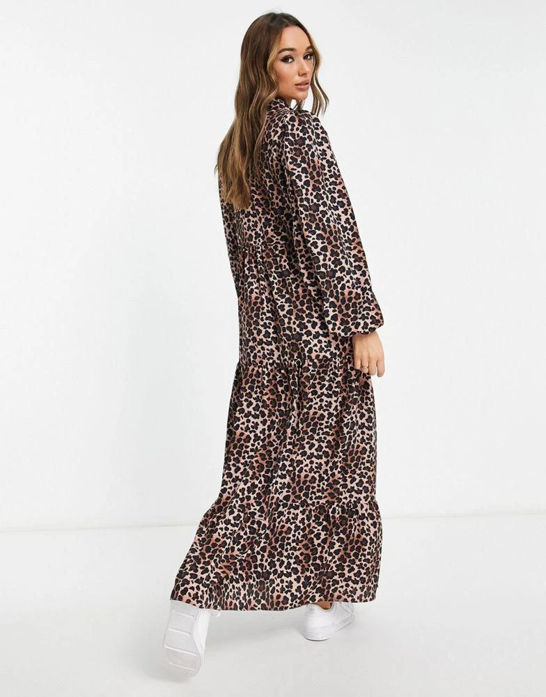 商品ASOS|ASOS DESIGN maxi shirt dress with pin tucks in animal print,价格¥245,第3张图片详细描述