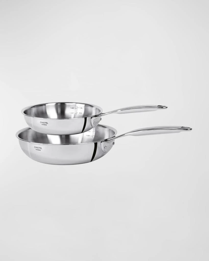 商品Cristel|Castel Pro Ultraply 2-Piece Stainless Steel Frying Pan Set,价格¥2734,第1张图片
