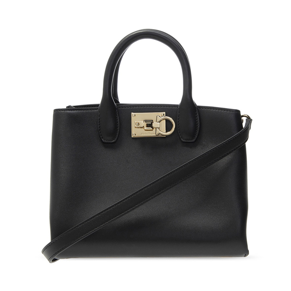 商品[国内直发] Salvatore Ferragamo|SALVATORE FERRAGAMO 女士黑色皮革手提包 21-H288-720238,价格¥8380,第1张图片