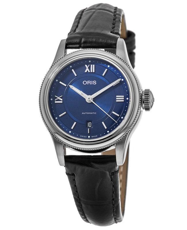 商品Oris|Oris Classic Date Blue Dial Leather Strap  Women's Watch 01 561 7718 4075-07 5 14 35,价格¥2868,第1张图片