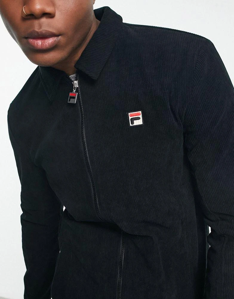 商品Fila|Fila cord zip through track top with branding in black,价格¥357,第4张图片详细描述