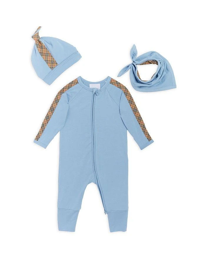 商品Burberry|Unisex Claude Mini Check Footie, Hat & Bib Gift Set - Baby,价格¥1342,第1张图片