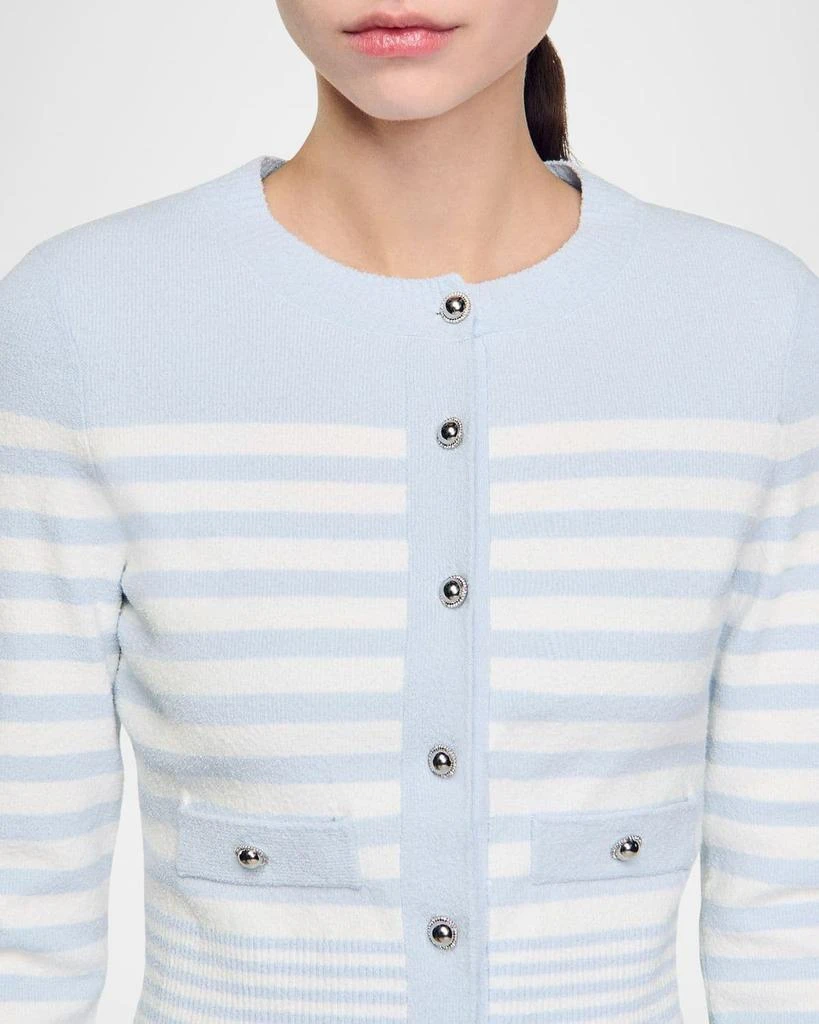 商品Sandro|Biarritz Striped Cardigan,价格¥2636,第5张图片详细描述