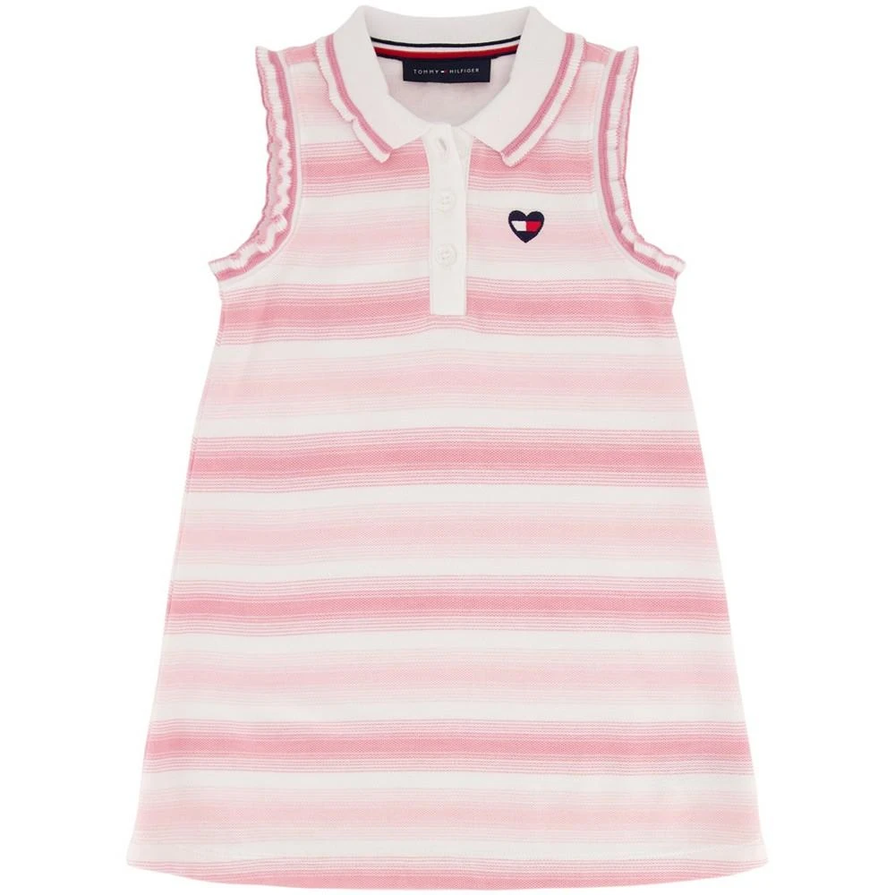 商品Tommy Hilfiger|Little Girls One Piece Multi-Stripe Pique Sleeveless Polo Dress,价格¥167,第1张图片