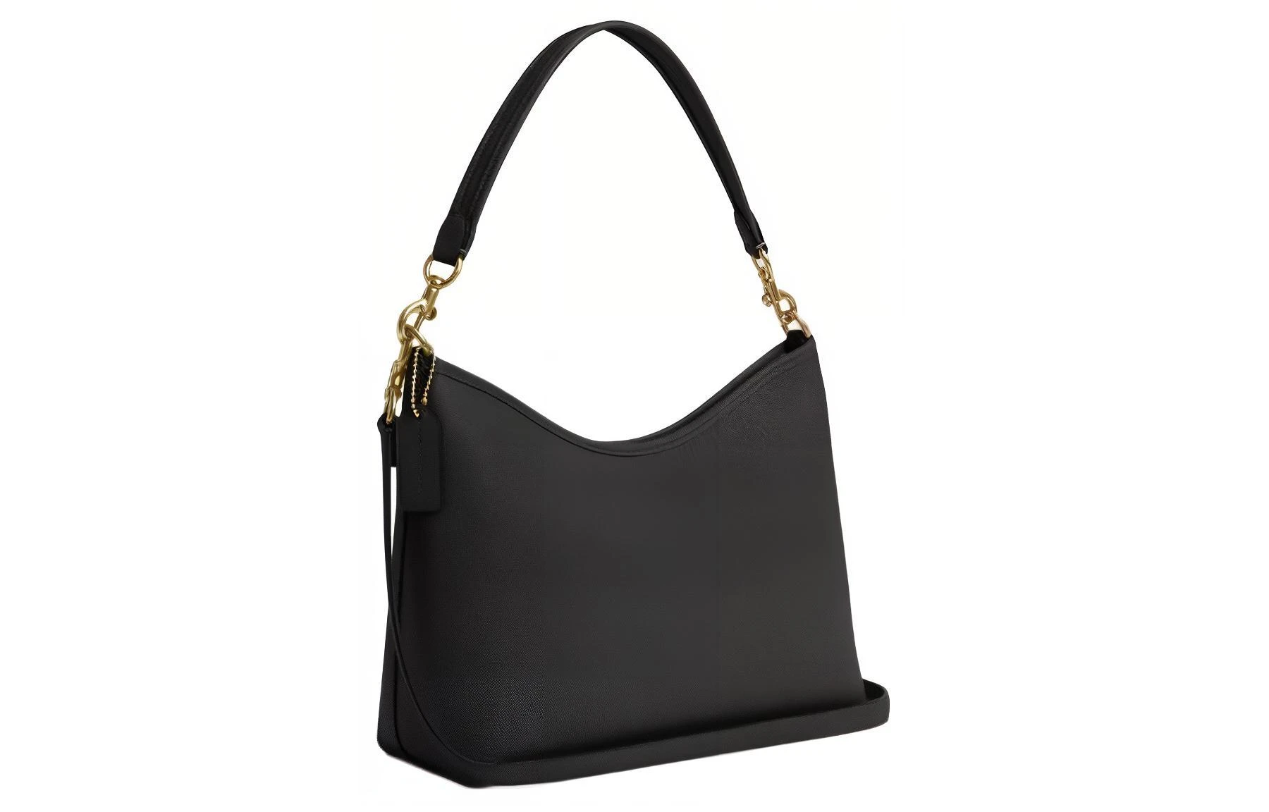 商品[国内直发] Coach|蔻驰 Laurel 31 徽标Logo拉链开合 鹅卵石皮革 手提斜挎单肩包 大号 女款 金色拼黑色,价格¥2945,第3张图片详细描述