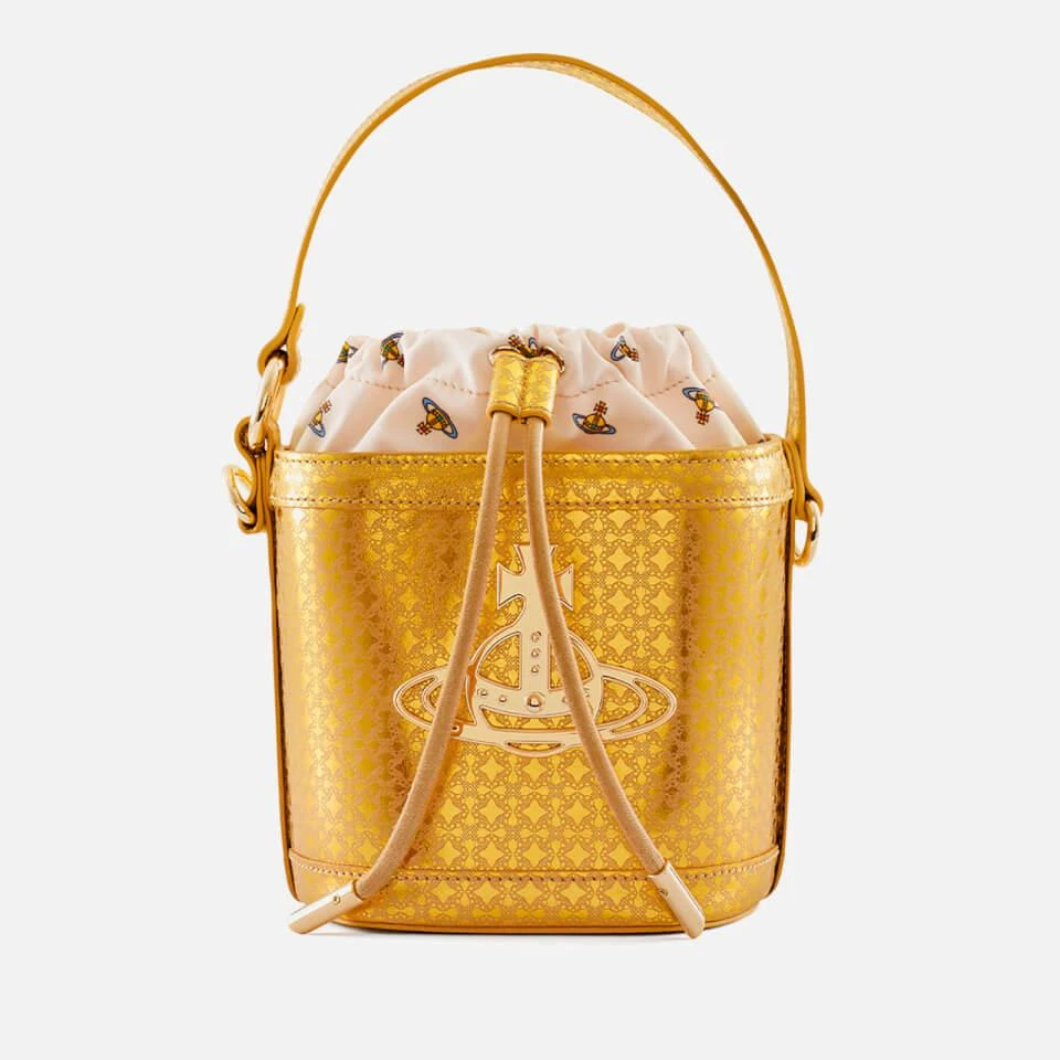 商品Vivienne Westwood|Vivienne Westwood Daisy Drawstring Logo-Jacquard Leather Bucket Bag,价格¥1884,第1张图片