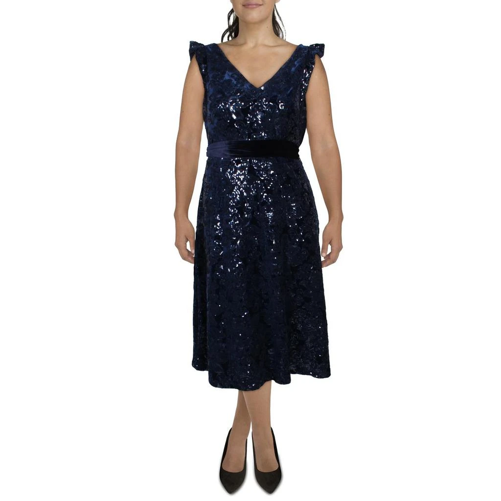 商品Ralph Lauren|Lauren Ralph Lauren Womens Velvet Sequined Cocktail and Party Dress,价格¥238,第1张图片