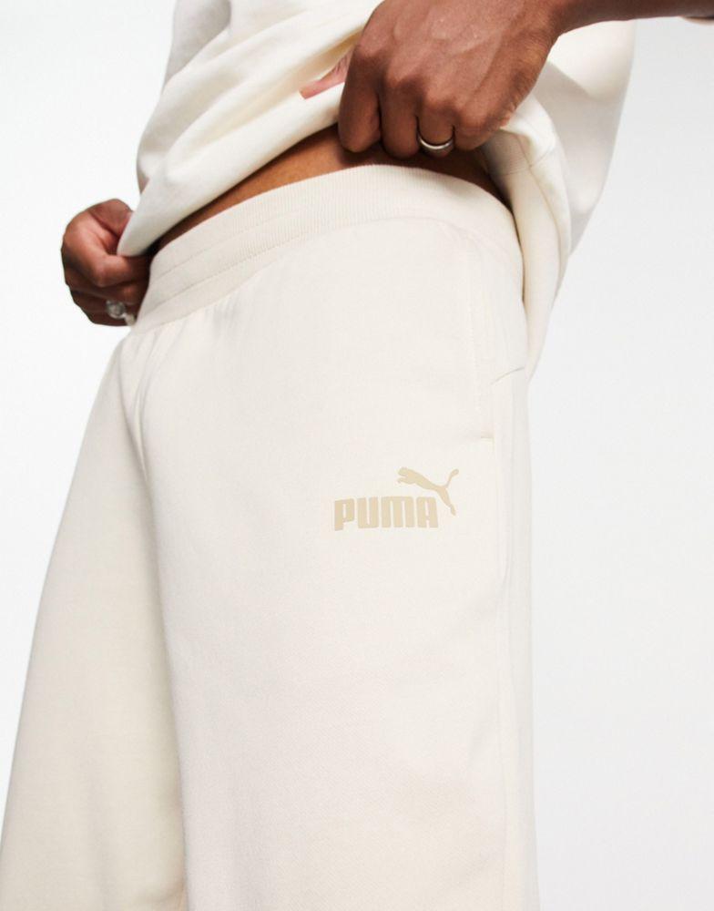 Puma essentials small logo joggers in off white商品第2张图片规格展示