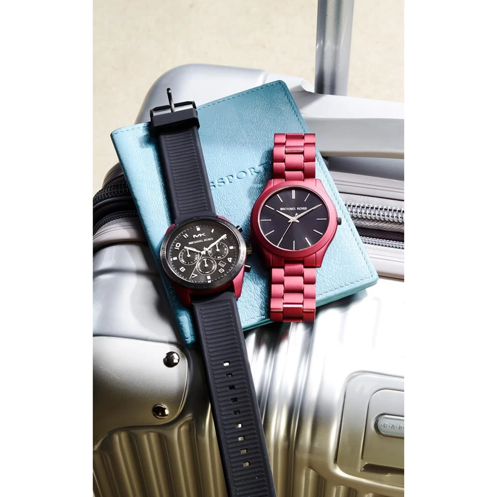 商品Michael Kors|Men's Chronograph Keaton Black Silicone Strap Watch 43mm,价格¥1556,第3张图片详细描述